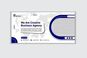 Creative corporate business web banner design and landing page social media cover or thumbnail template vector