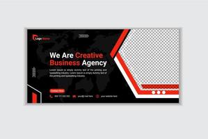 Creative corporate business web banner design and landing page social media cover or thumbnail template vector