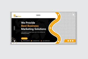 Creative corporate business web banner design and landing page social media cover or thumbnail template vector