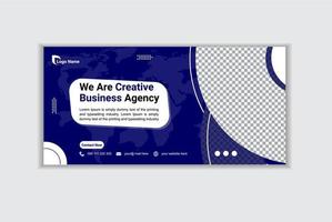 Creative corporate business web banner design and landing page social media cover or thumbnail template vector