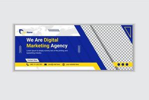 Creative corporate business web banner design and landing page social media cover or thumbnail template vector