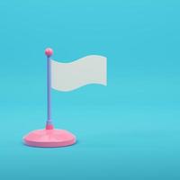 White flag on bright blue background in pastel colors photo