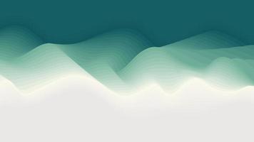 Abstract 3D green waves paper art layer background and texture vector