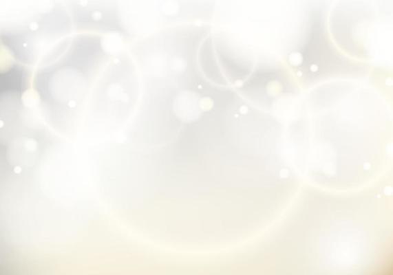 Abstract elegant blurred white background with golden light bokeh. Festive defocused white lights luxury style