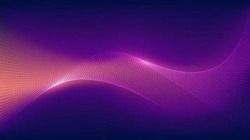 Abstract technology digital style dots wave lines particles with lighting effect on dark blue background vector
