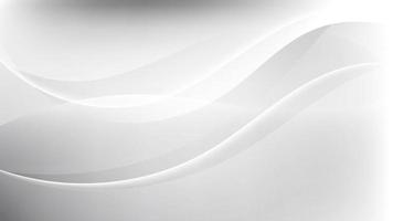 Abstract white and gray dynamic wave shapes overlapping on clean background luxury style vector