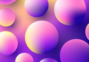 3D realistic circles shapes pattern vibrant color background. Fluid sphere colorful backdrop vector