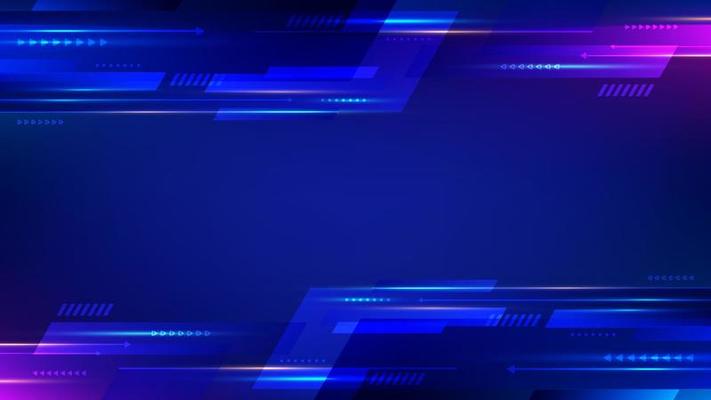 Abstract technology futuristic blue and pink neon color geometric arrows shapes motion background