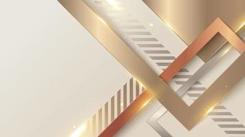 Banner web template luxury style golden geometric squares overlapping pattern vector