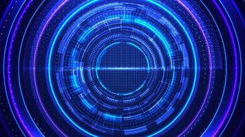 Abstract technology digital futuristic blue glowing HUD circuit high tech on dark background vector