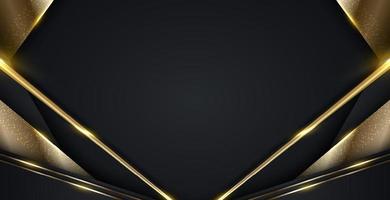 Diseño de plantilla web de banner de lujo moderno 3d rayas negras y doradas vector
