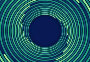patrón de líneas de vórtice en espiral de círculos verdes abstractos sobre fondo azul vector