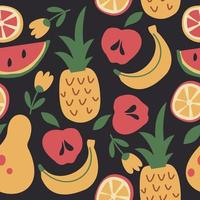 Seamless pattern with fruits. Vector illustration.