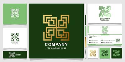 Ornament logo template with business card design. vector