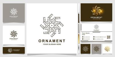 Ornament logo template with business card design. vector