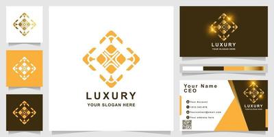 Luxury ornament logo template with business card design. vector