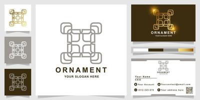 Ornament logo template with business card design. vector