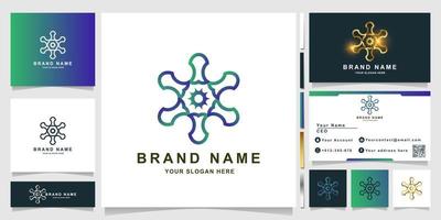 Ornament logo template with business card design. vector