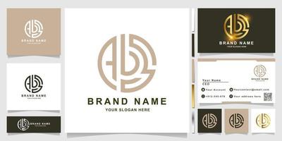 Letter ABS logo template with business card design vector