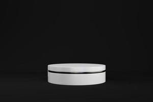 Abstract minimal background. White cylindrical pedestal for product display photo