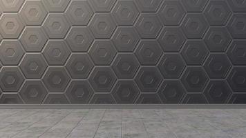 Empty room with hexagonal wall photo