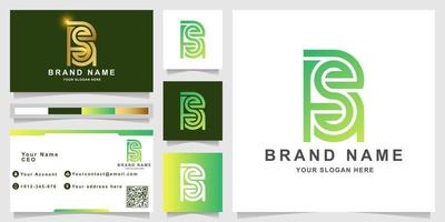 Letter RSB logo template with business card design vector