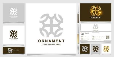 Ornament logo template with business card design. vector