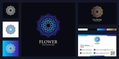 Flower, boutique or ornament luxury logo template design with business card. vector