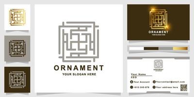 Ornament logo template with business card design. vector