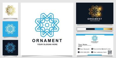 Ornament logo template with business card design. vector