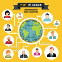 Human infographic, flat style vector