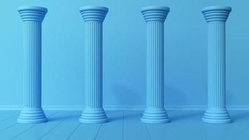 Four columns in the blue interior photo