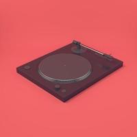 Black vinyl turntable. 3d render photo