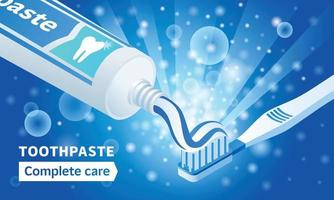 Toothpaste tube concept background, isometric style vector