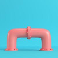 Red water pipes on bright blue background in pastel colors photo