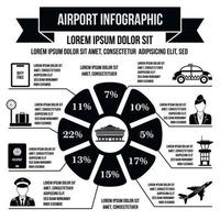 Airport infographic elements, flat style vector