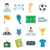 Soccer flat icons set vector