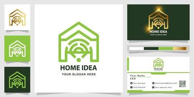 Home idea logo template with business card design vector