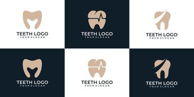 inspiración del logotipo del dentista del diente médico vector
