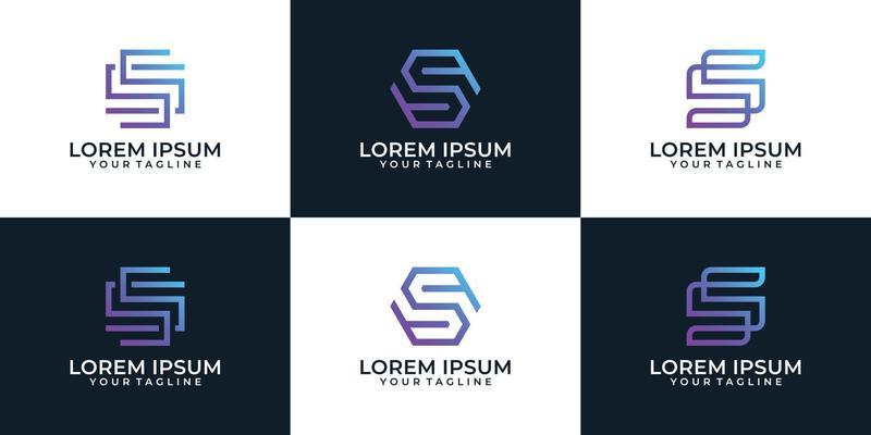 Modern minimalist monogram s logo letter collection