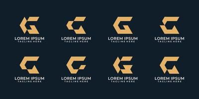 conjunto de logotipo de identidad de la empresa letra g moderna vector