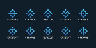 Set of trendy internet technology web digital logo vector inspiration