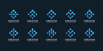 Set of trendy internet technology web digital logo vector inspiration