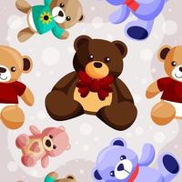 Cute Bear Seamless Pattern vector