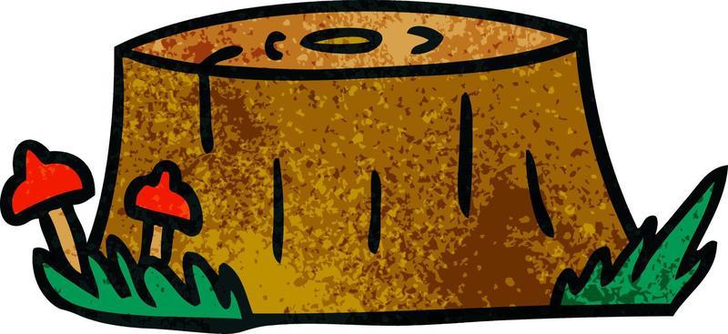 textured cartoon doodle of a tree log