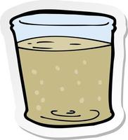 sticker of a cartoon whiskey glass vector