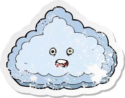 retro distressed sticker of a cartoon cloud vector