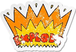 distressed sticker of a cartoon explosion vector