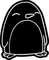 cartoon icon drawing of a cute penguin vector