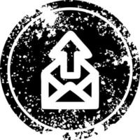 send email distressed icon vector
